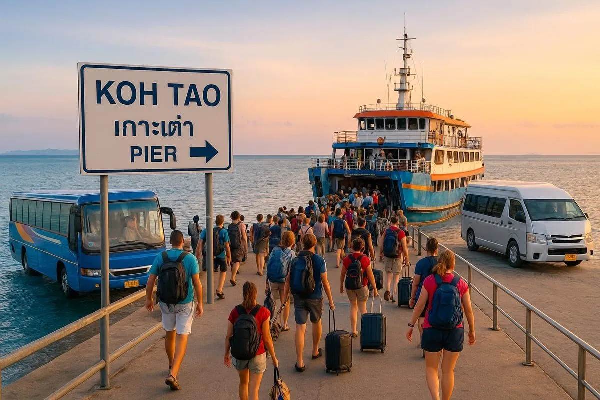 Transportation Options: Ferry, Bus, Van, and Plane