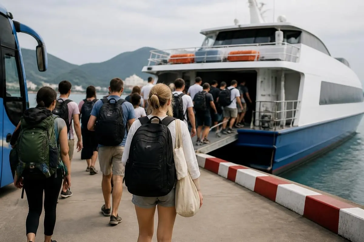 Lomprayah bus to ferry connection route