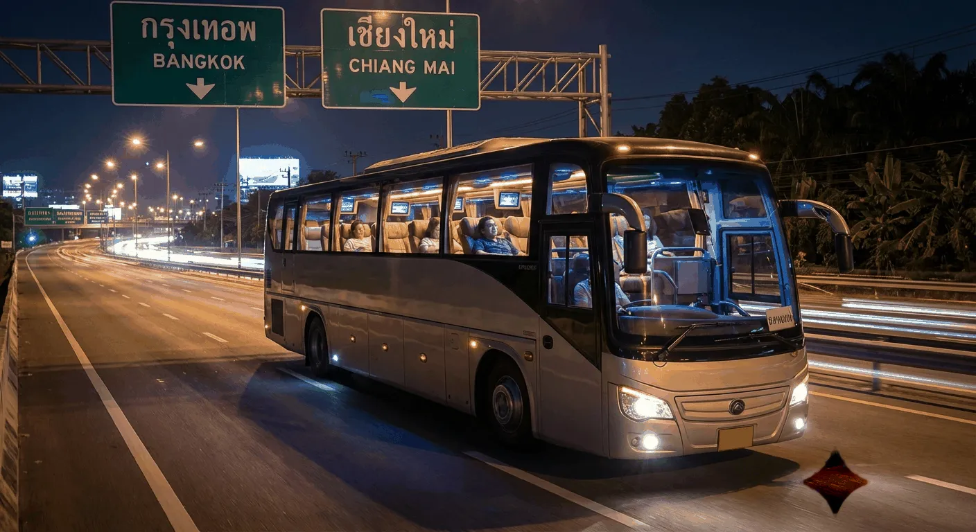 Overnight bus traveling to Koh Tao