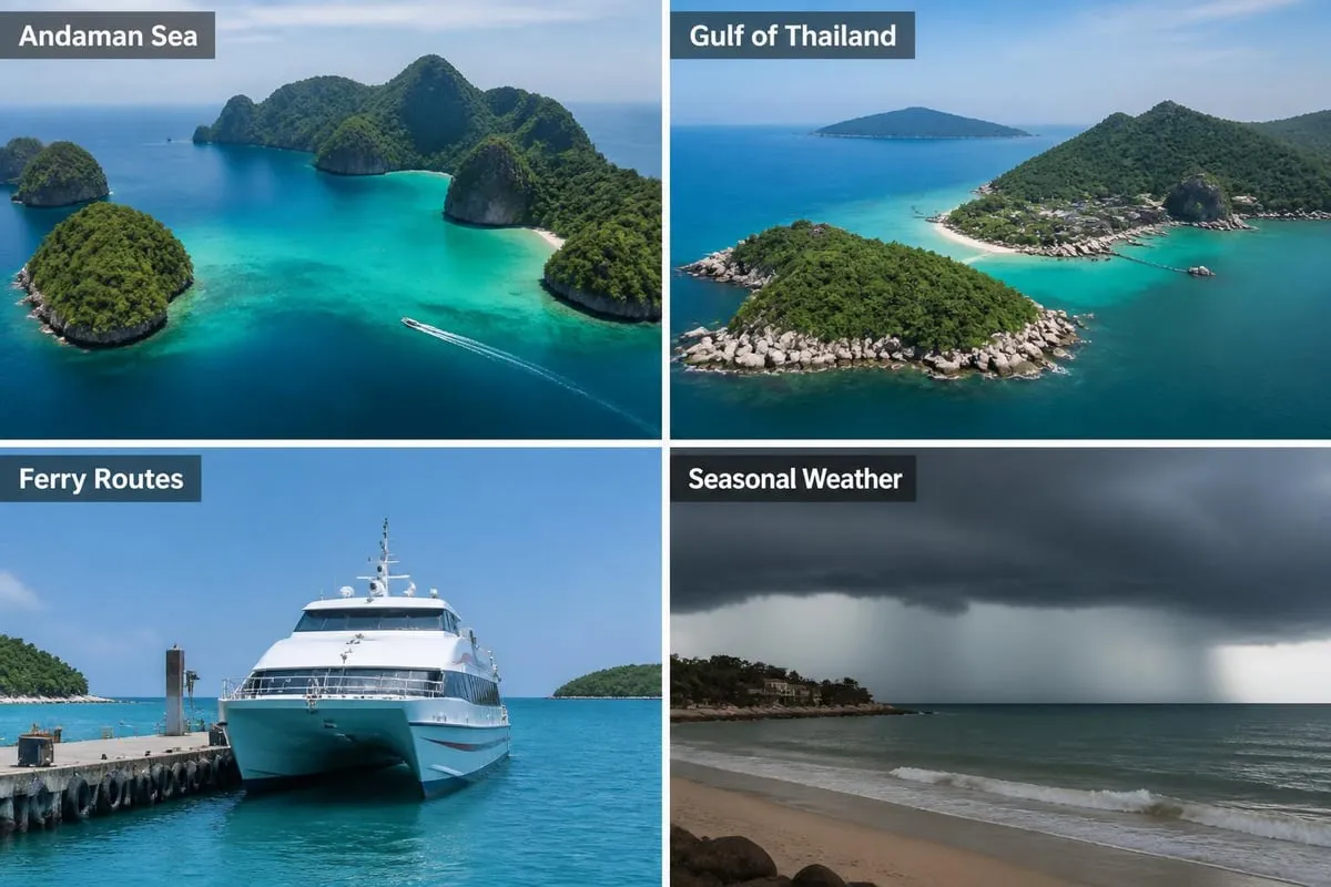 Comparing Andaman Sea and Gulf of Thailand islands