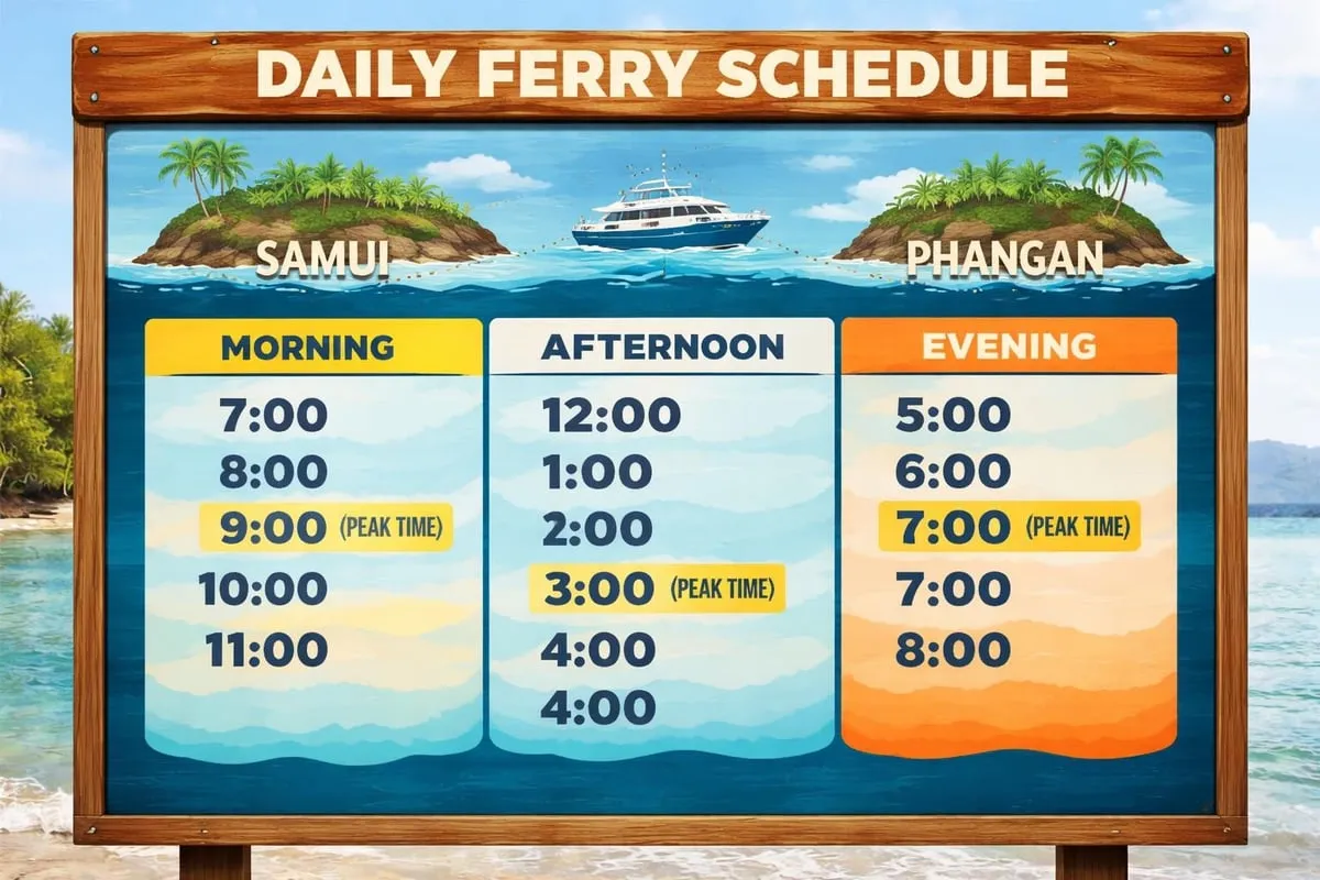 Ferry departure schedule