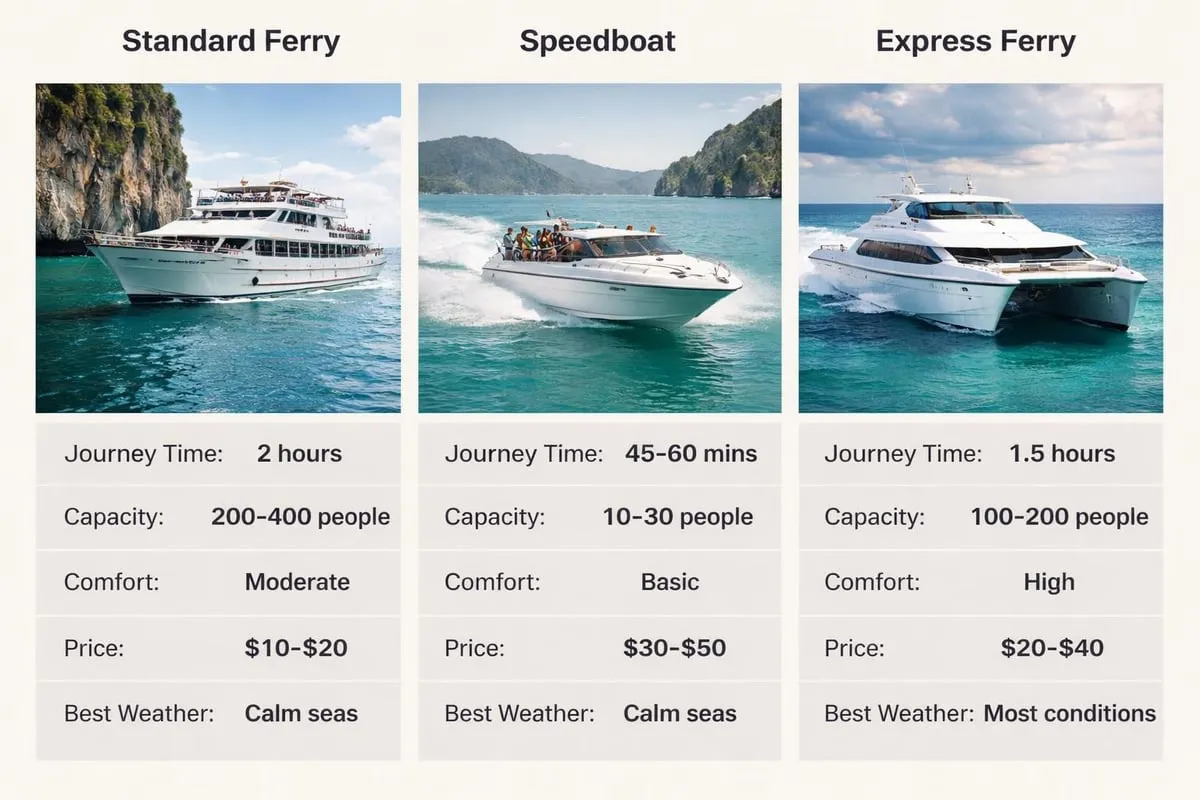 Ferry comparison chart