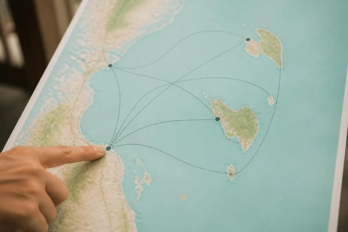 Southern Thailand ferry network