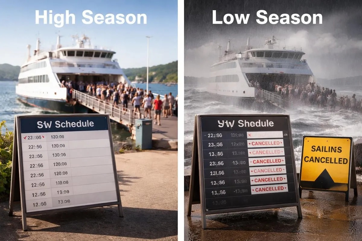 Seasonal ferry variations