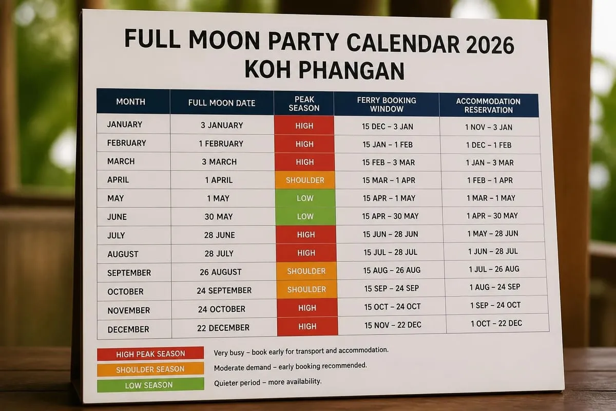 Full Moon Party monthly cycle