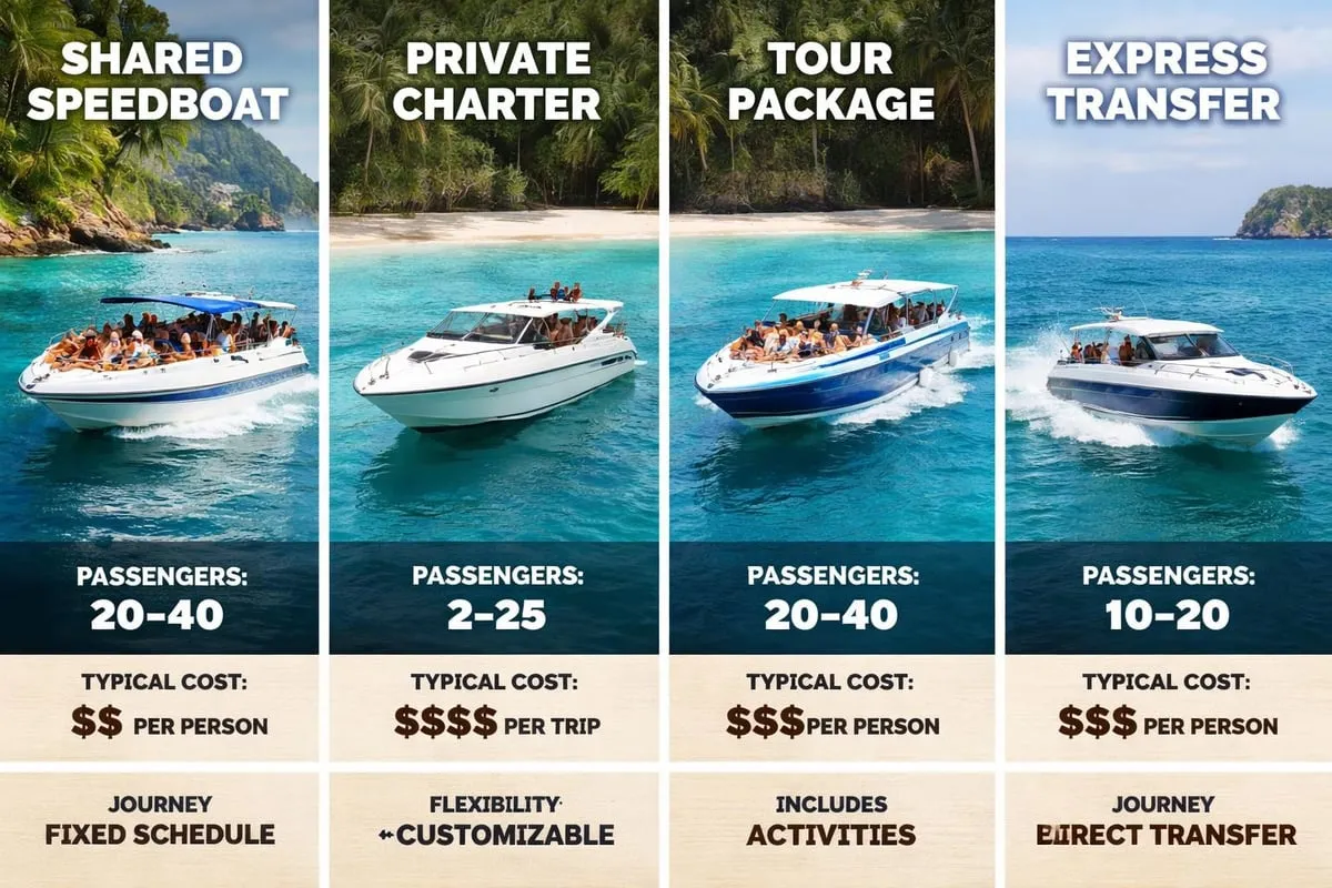 Speedboat service types comparison