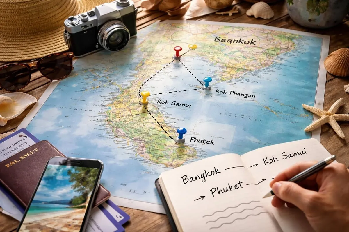 Multi-modal island hopping route