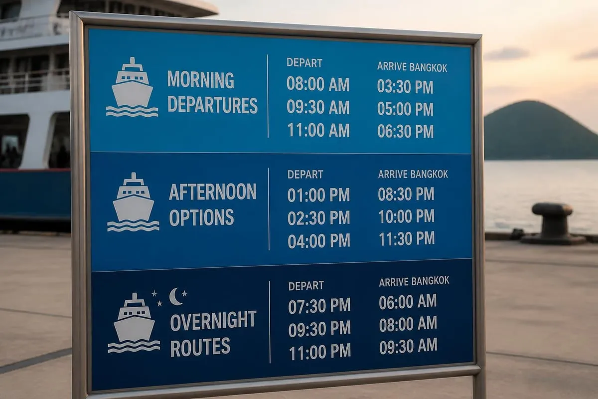 Daily ferry schedule options