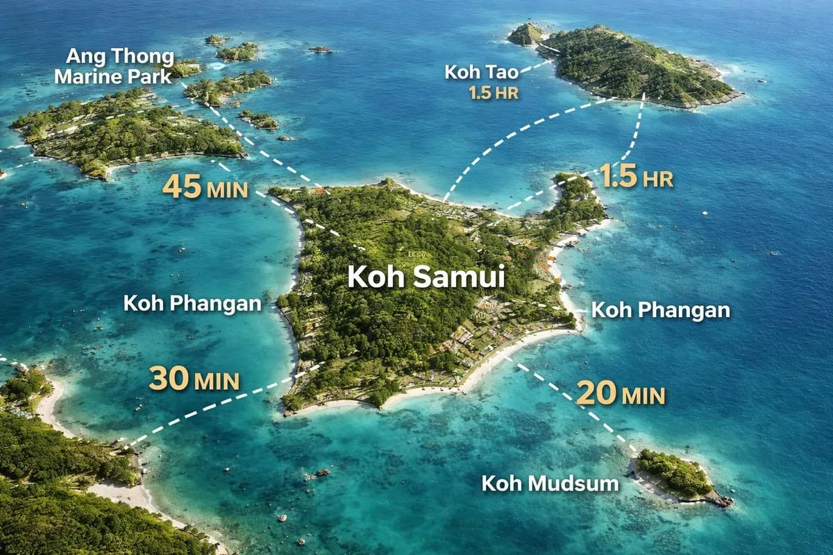 Popular boat trip destinations from Koh Samui