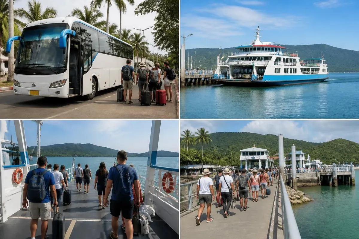 Bus and ferry transfer process