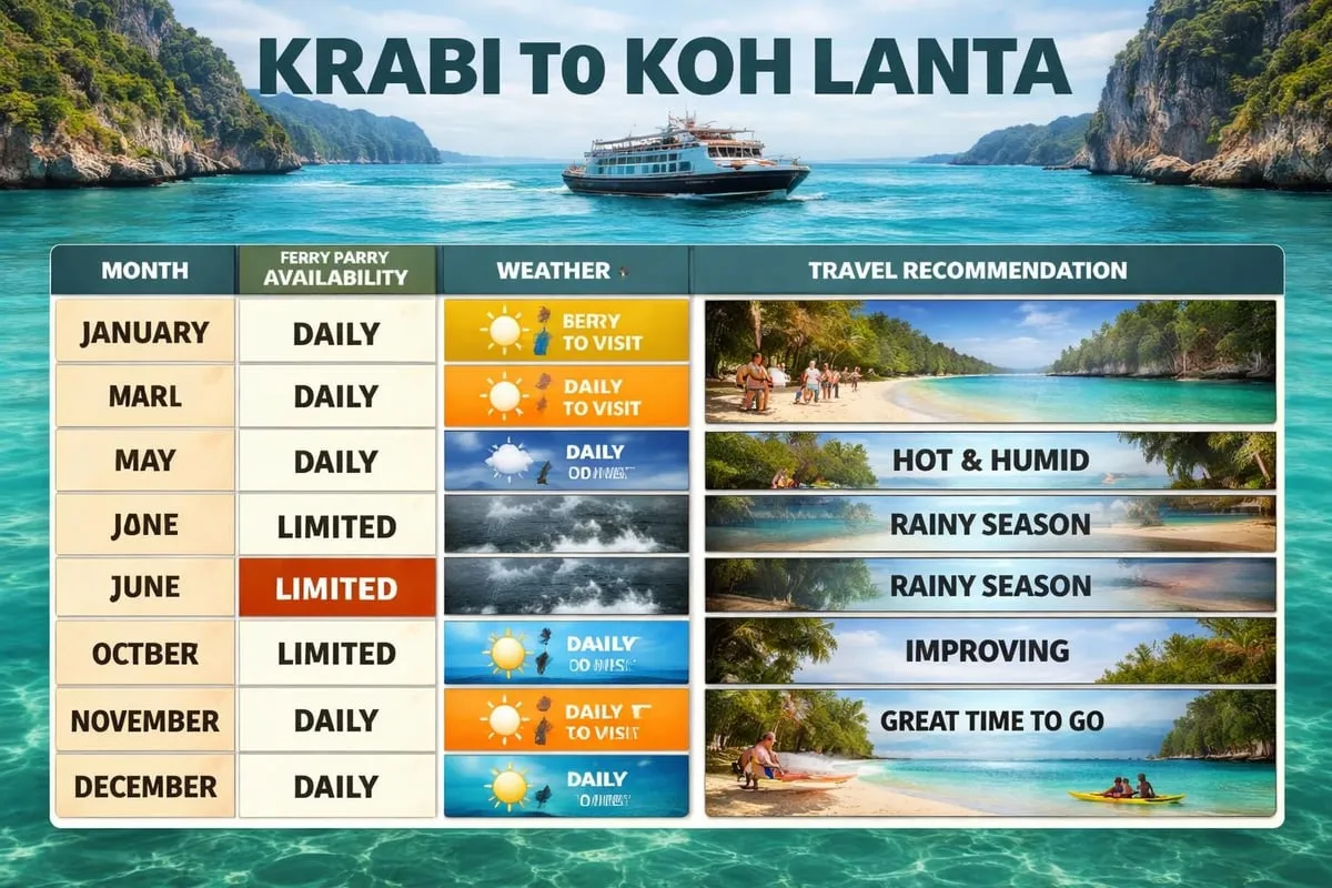 Seasonal travel planning Krabi to Koh Lanta