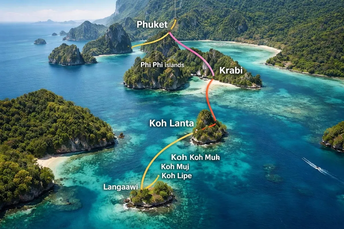 Island hopping connections from Krabi