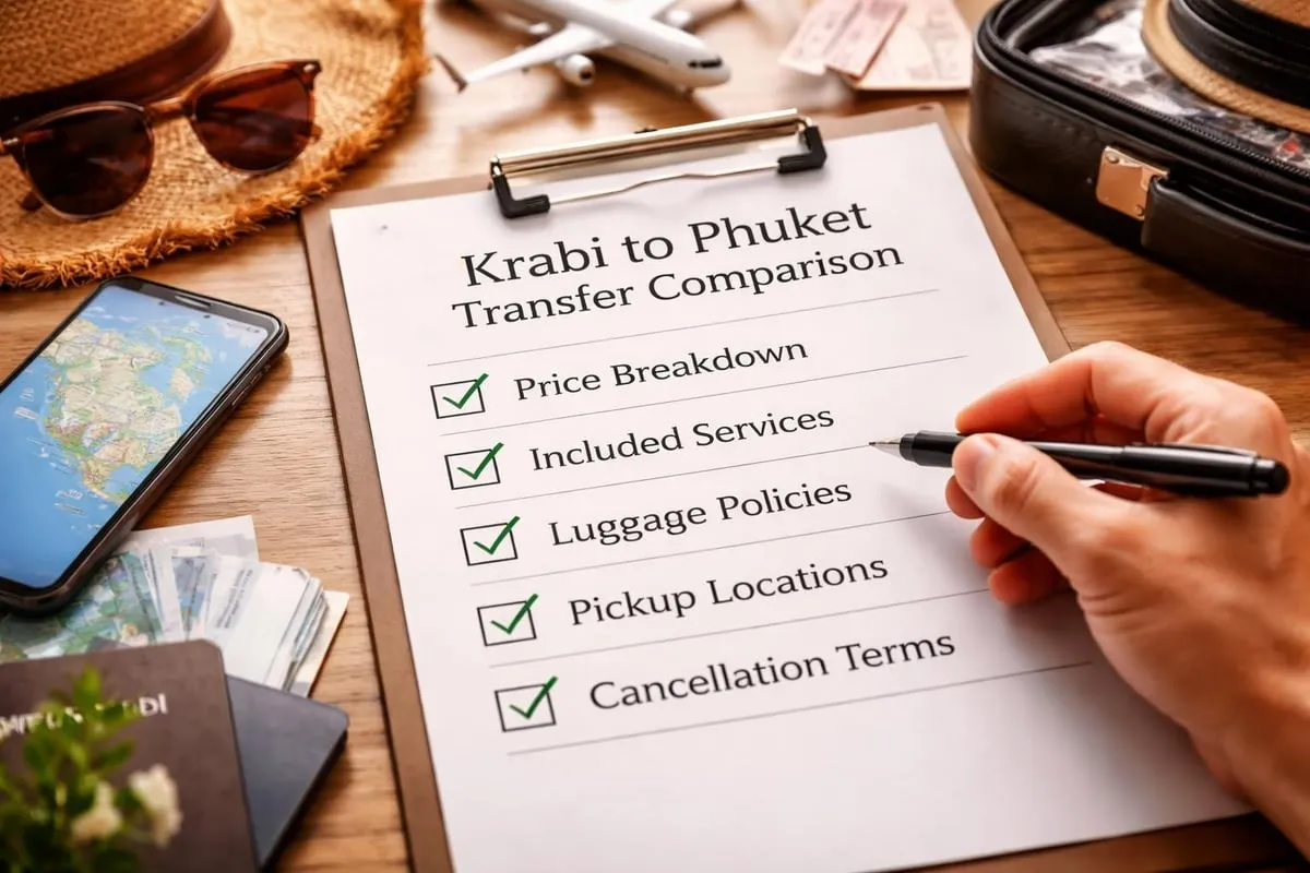 Booking comparison checklist