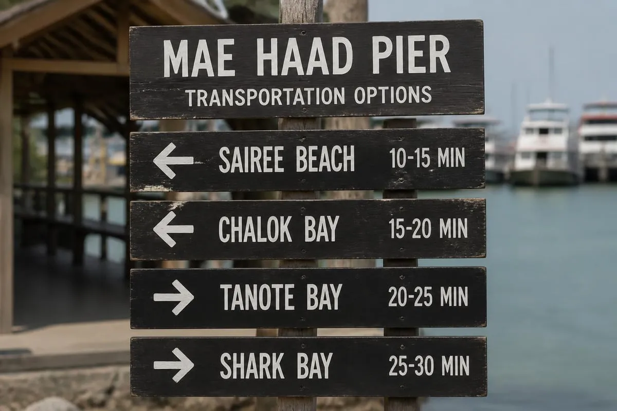 Transportation network from Mae Haad Pier
