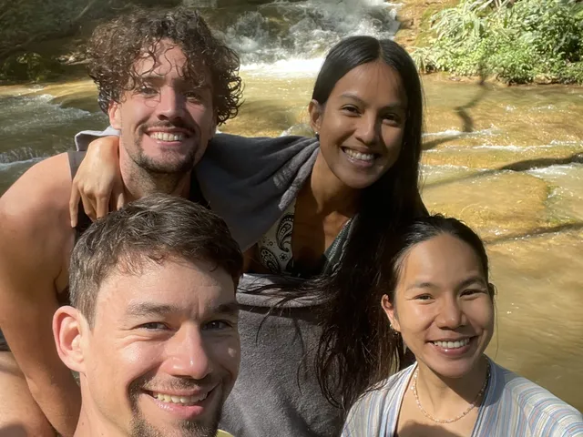 Local community and TBT team at a Koh Tao pier in Thailand