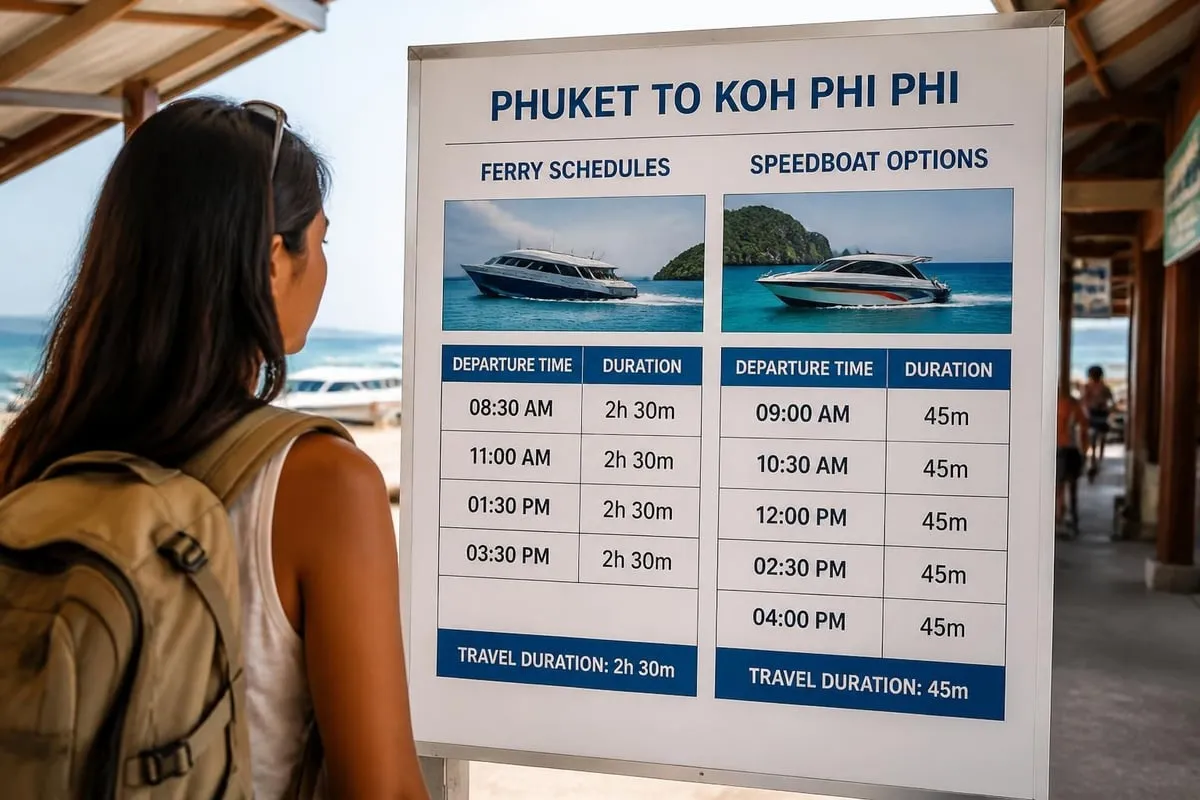 Ferry and speedboat options