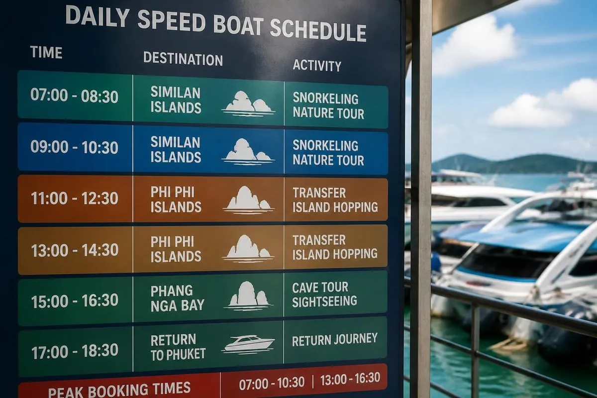 Speed boat daily schedule