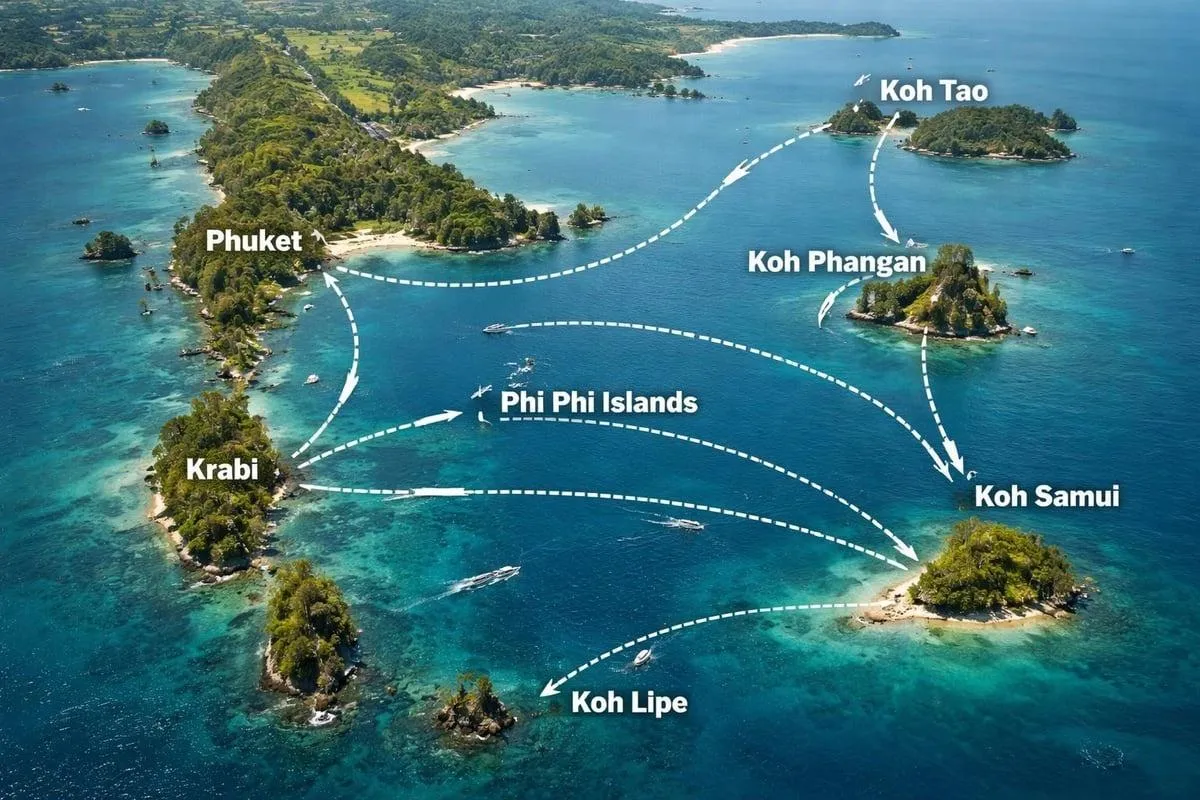 Speedboat Thailand route network
