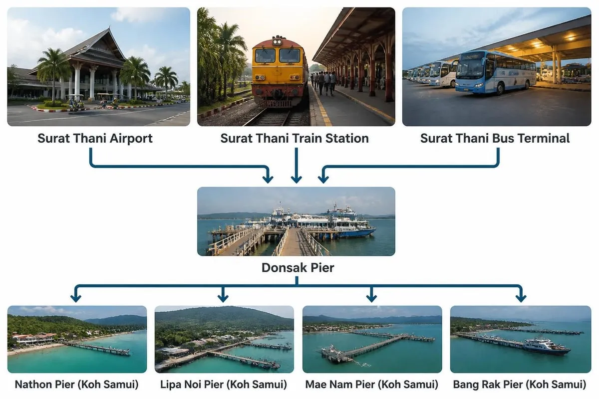 Surat Thani to Koh Samui transportation route