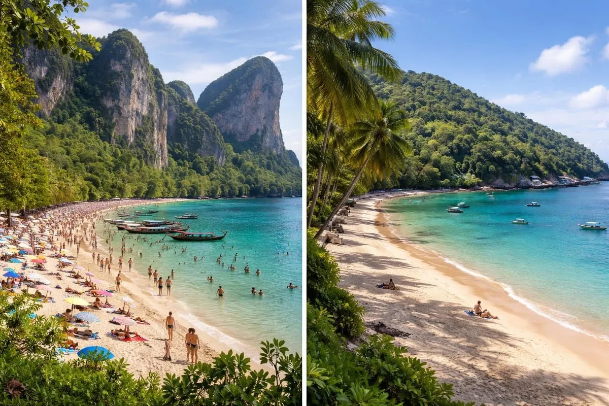 Popular versus hidden Thai beaches