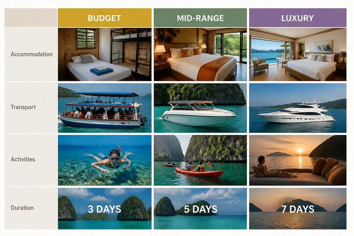 Island hopping package comparison